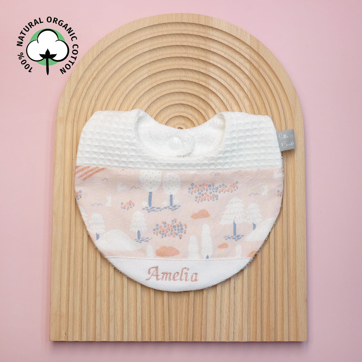 Handmade Cotton Bib (Japanese Garden x Multi with organic cotton) - Hong Kong Artisan Crafted