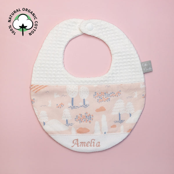 Handmade Cotton Bib (Japanese Garden x Multi with organic cotton)
