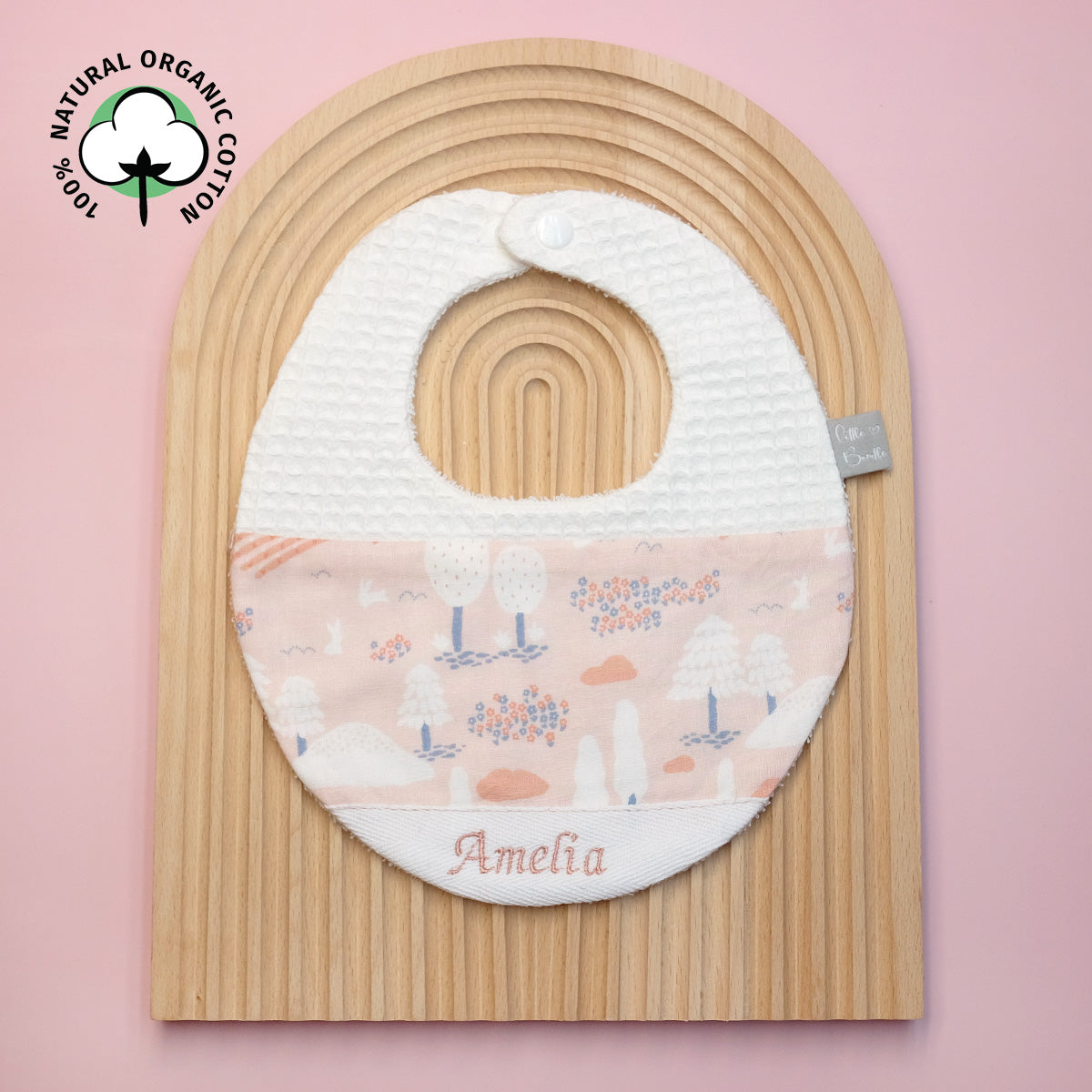 Handmade Cotton Bib (Japanese Garden x Multi with organic cotton) - Hong Kong Artisan Crafted