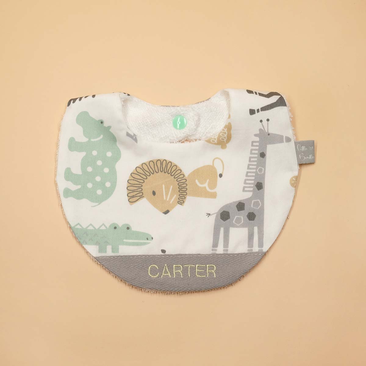 Handmade Cotton Bib (Safari) - Hong Kong Artisan Crafted