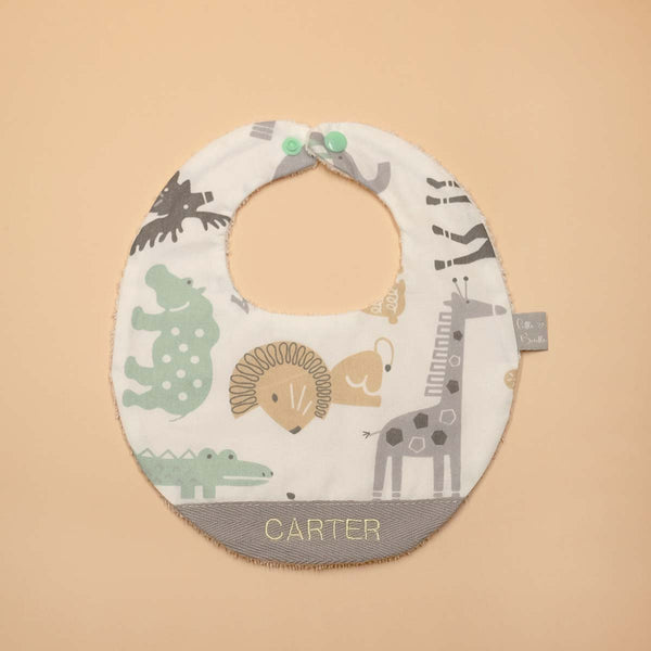 Handmade Cotton Bib (Safari) - Hong Kong Artisan Crafted