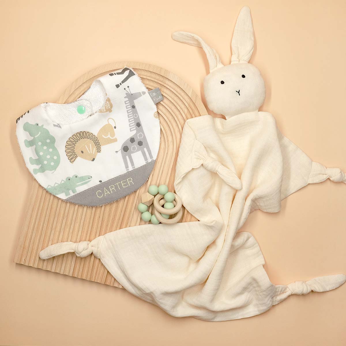 Handmade Cotton Bib (Safari) - Hong Kong Artisan Crafted