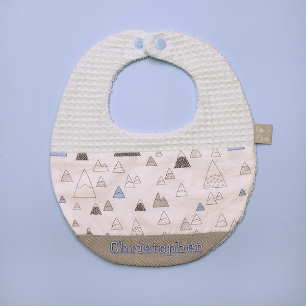 Handmade Cotton Bib (Snowy Mountain x Multi Fabric) - Hong Kong Artisan Crafted
