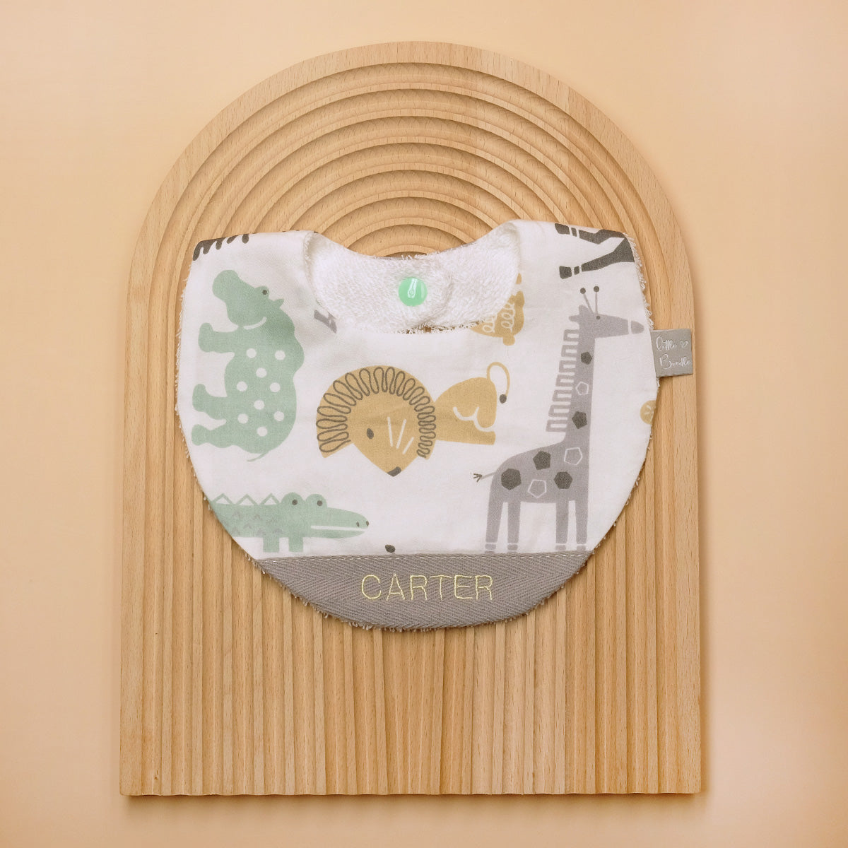 Handmade Cotton Bib (Safari) - Hong Kong Artisan Crafted