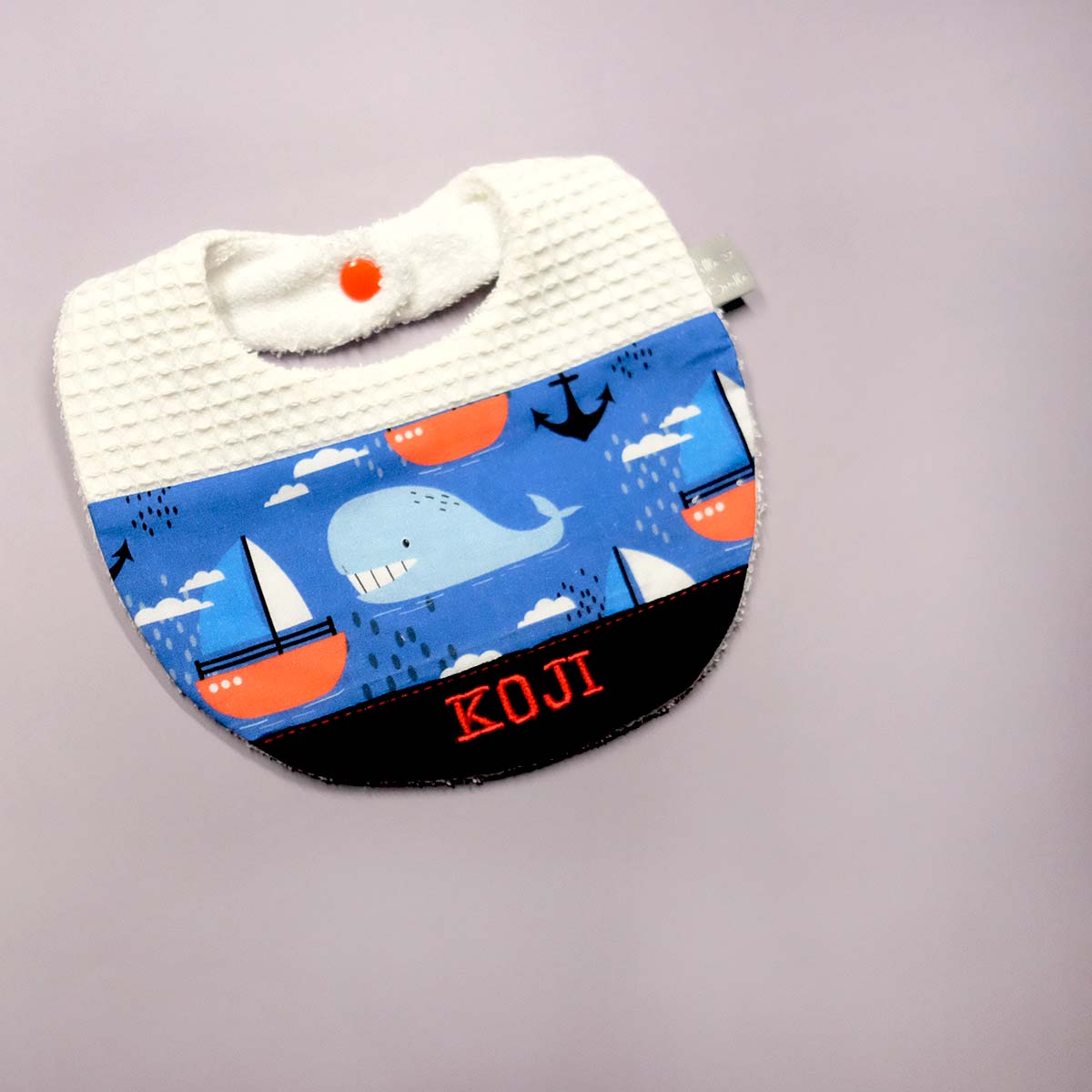 Handmade Cotton Bib (Whale x Multi Fabric) - Hong Kong Artisan Crafted