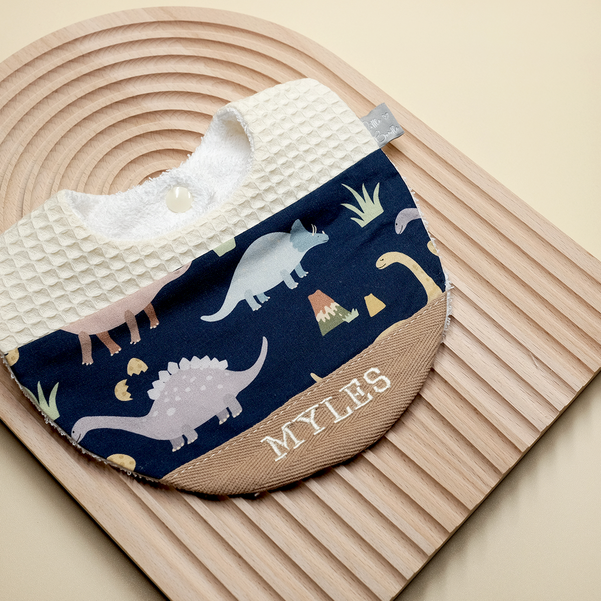 Handmade Cotton Bib (Dinosaur x Multi Fabric) - Hong Kong Artisan Crafted