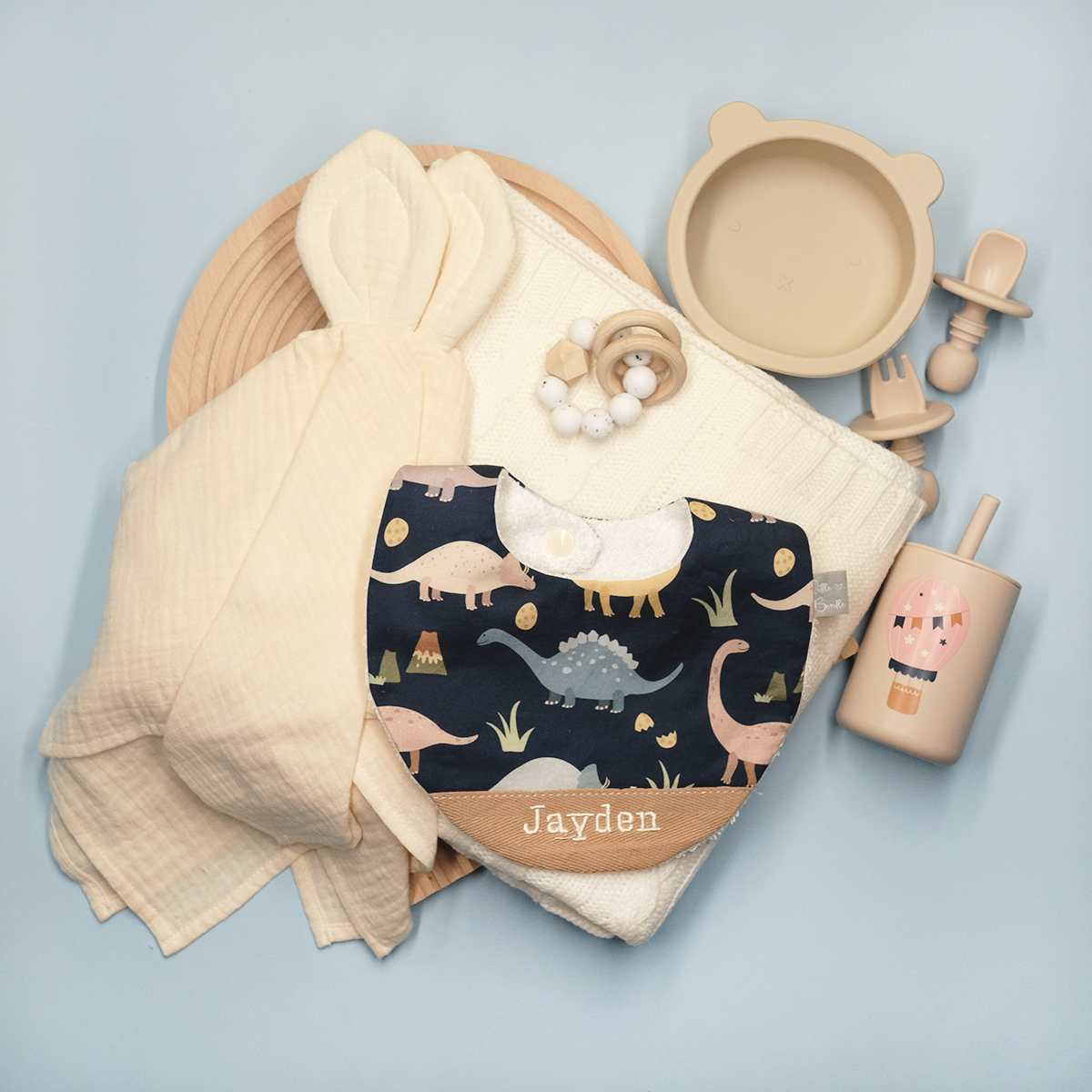 Handmade Cotton Bib (Dinosaur) - Hong Kong Artisan Crafted