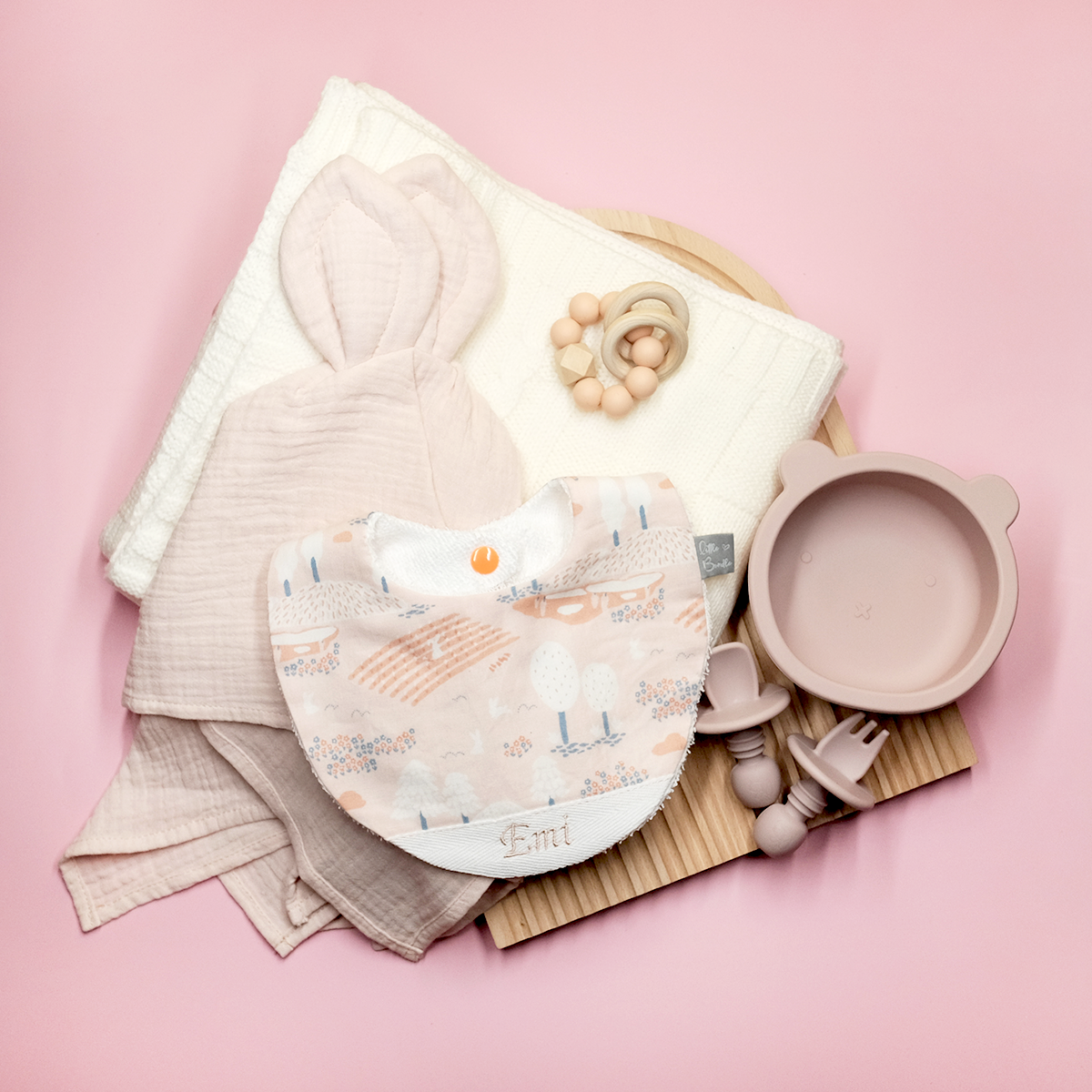 Handmade Cotton Bib (Japanese Garden with Organic Cotton) - Hong Kong Artisan Crafted