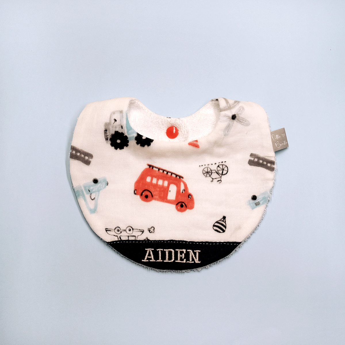 Handmade Cotton Bib (Toy Cars) - Hong Kong Artisan Crafted