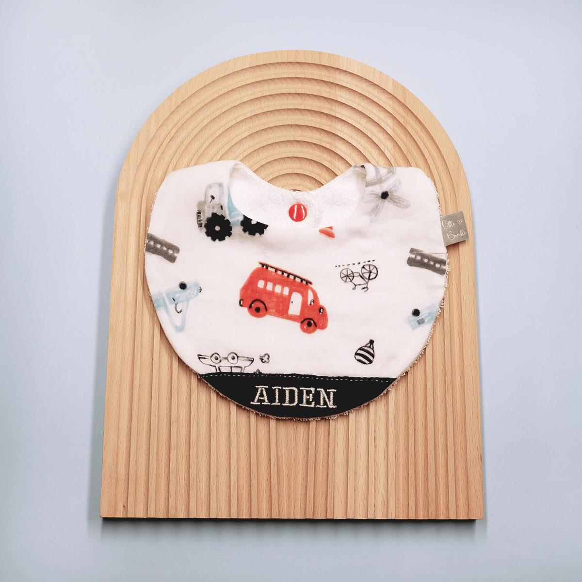Handmade Cotton Bib (Toy Cars) - Hong Kong Artisan Crafted