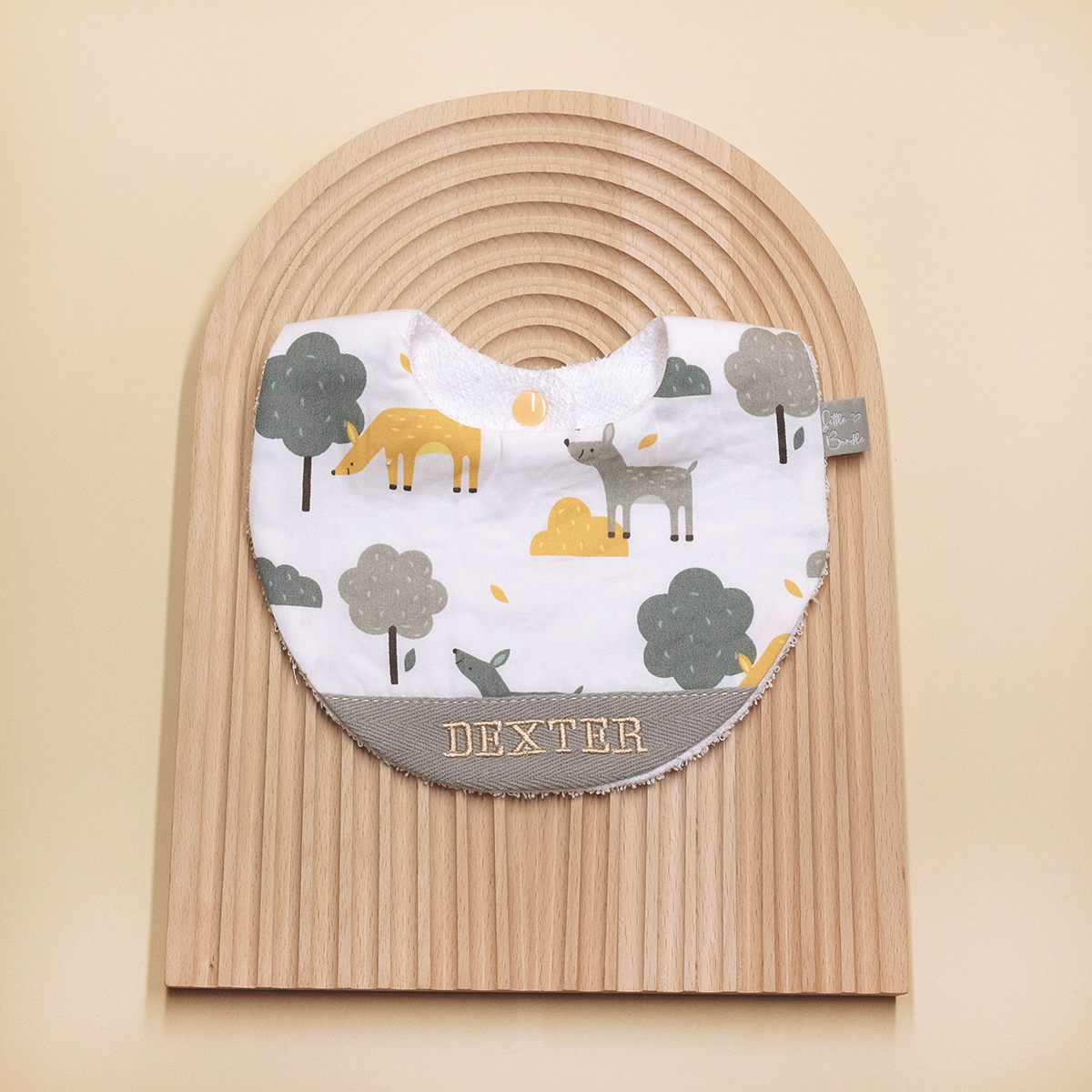 Handmade Cotton Bib (Foxie Forest) - Hong Kong Artisan Crafted