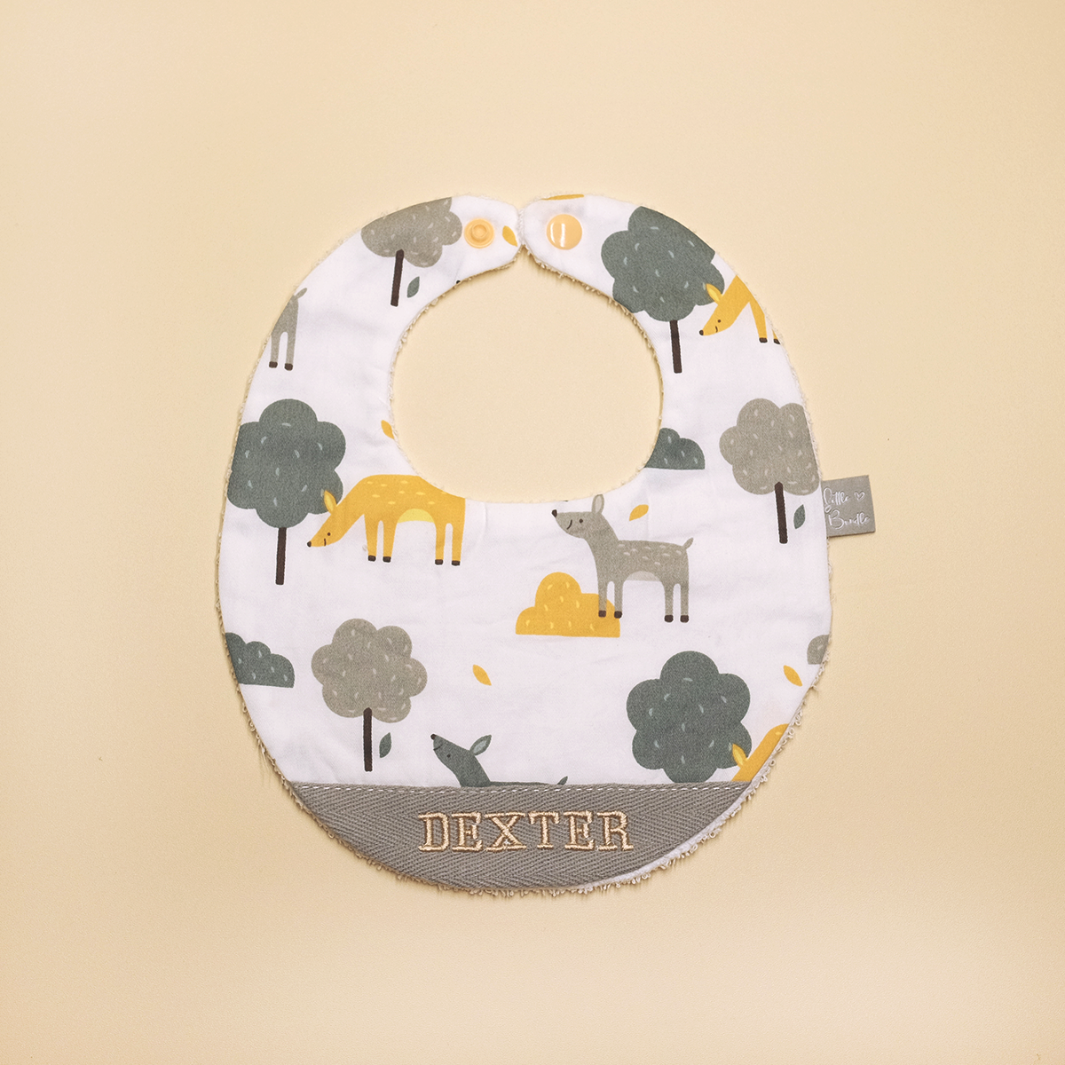 Handmade Cotton Bib (Foxie Forest) - Hong Kong Artisan Crafted