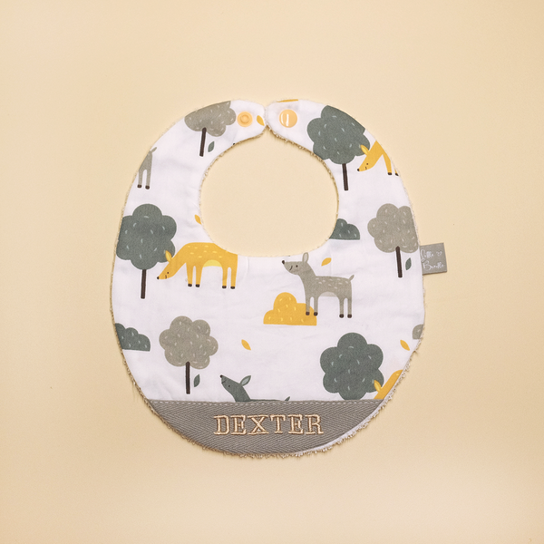 Handmade Cotton Bib (Foxie Forest) - Hong Kong Artisan Crafted