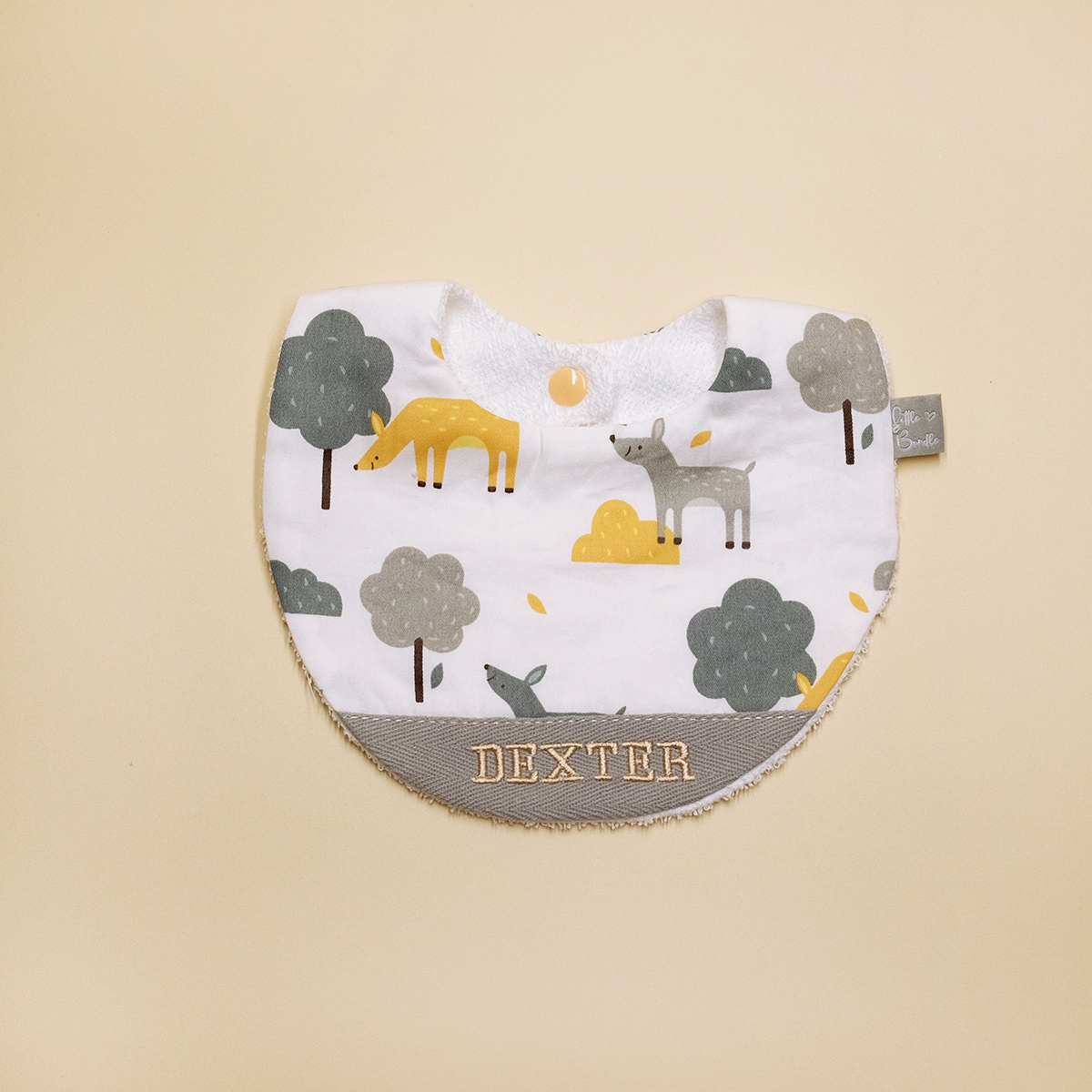 Handmade Cotton Bib (Foxie Forest) - Hong Kong Artisan Crafted