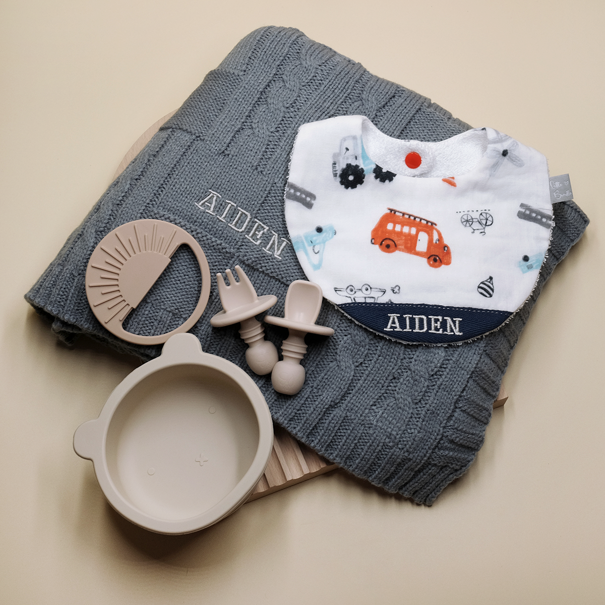 Handmade Cotton Bib (Toy Cars) - Hong Kong Artisan Crafted