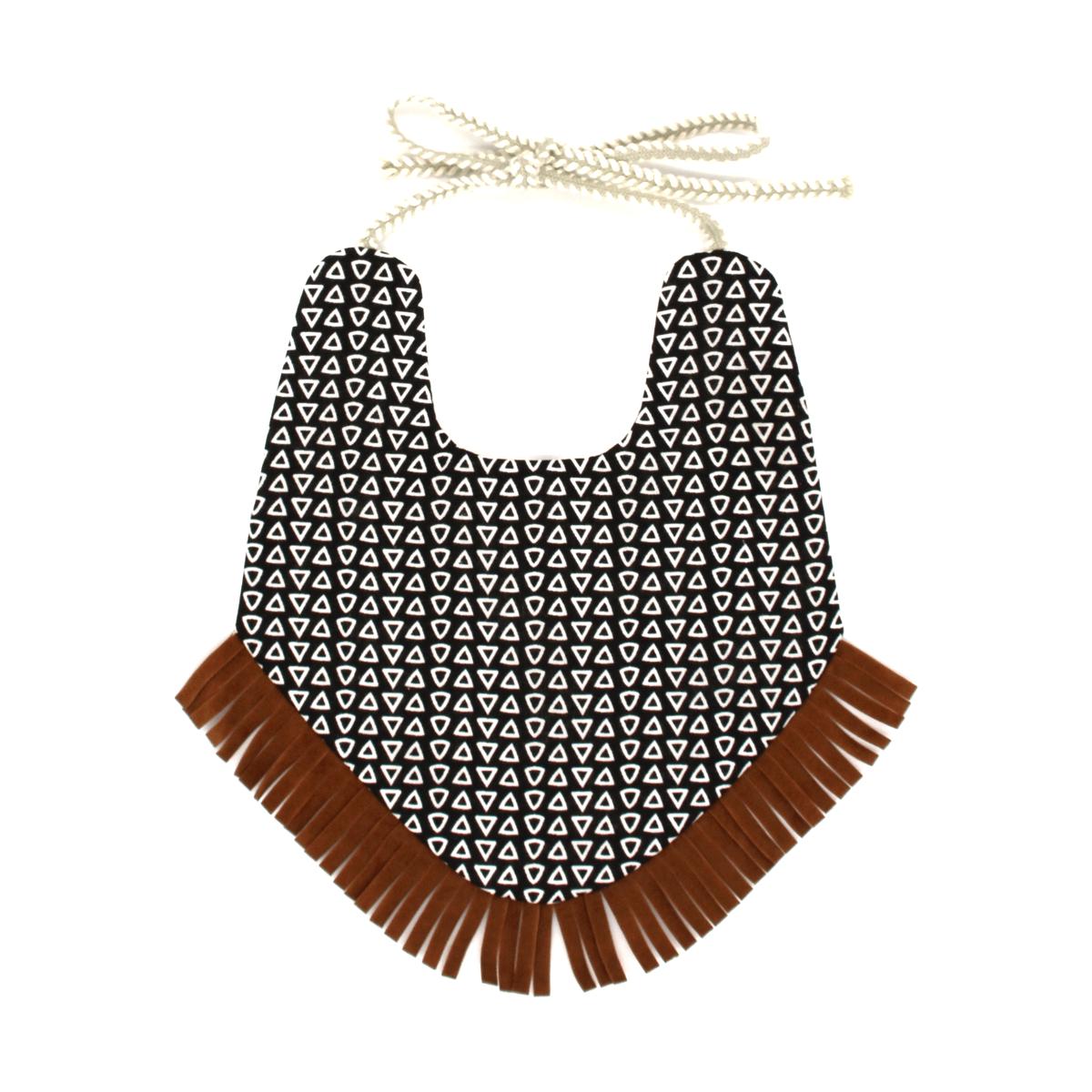Cowboy Lace Cotton Bib - Polka Dot Stars