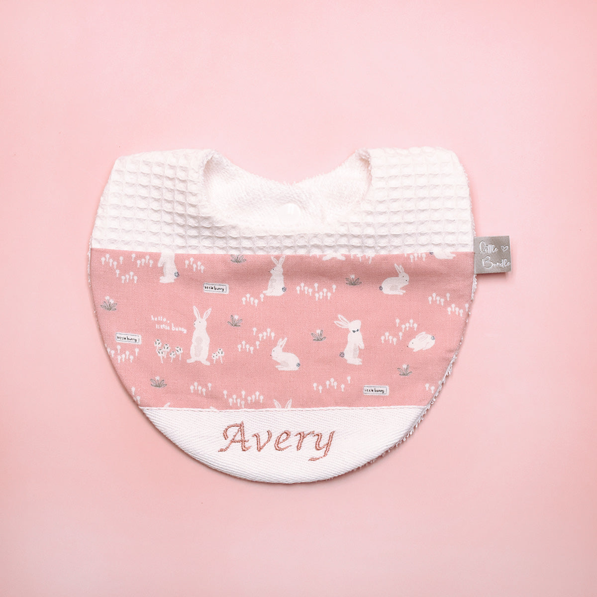 Handmade Cotton Bib (HoneyBun Pink x White) - Hong Kong Artisan Crafted